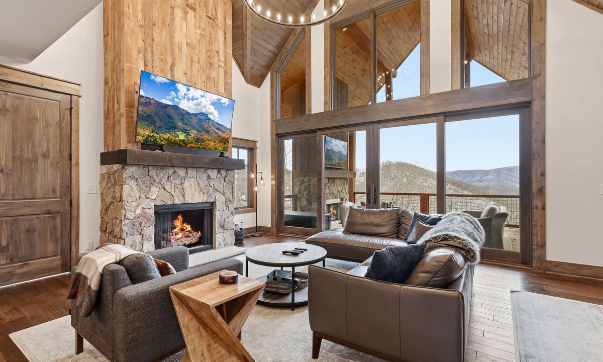 Banner Elk Cabin | 3BR LUX Cabin w Firepit, Game Loft + Scenic Views!