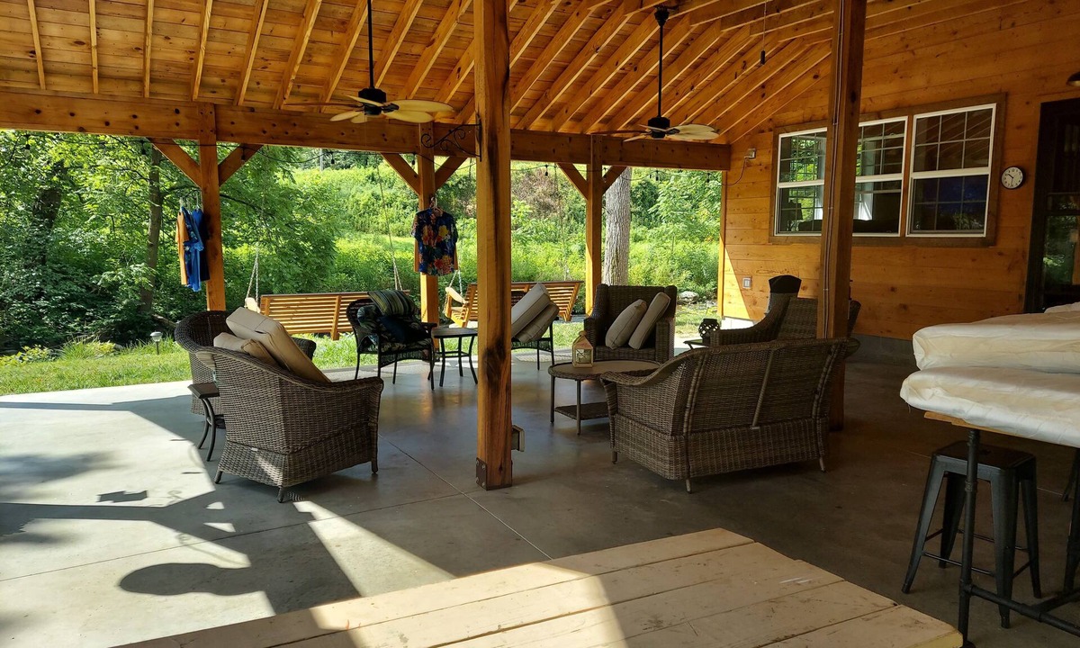 Flag Pond Cabin | Cabin is 1 mile off I-26 along side S Indian Creek, which is stocked with trout.