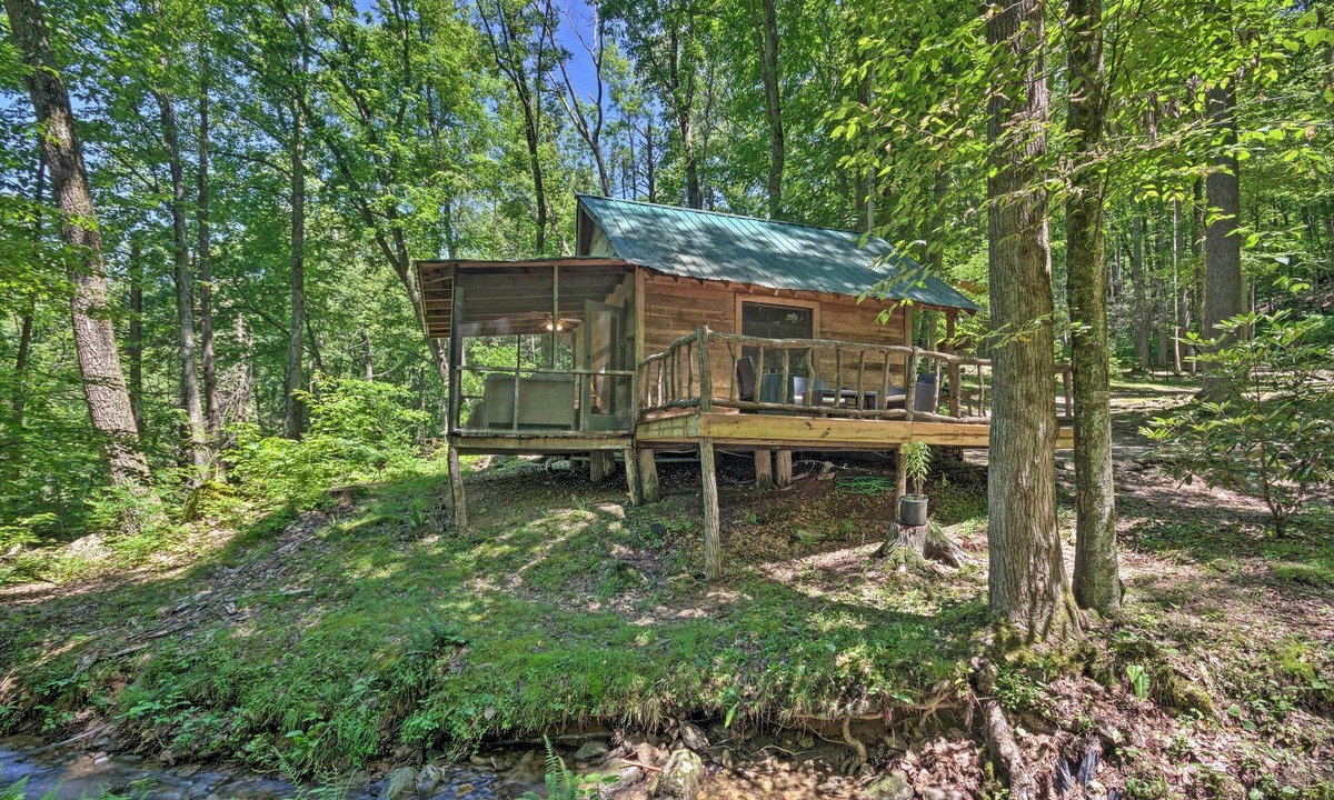Barnardsville Cabin | Creekside' Cabin w/Deck in Pisgah Forest!