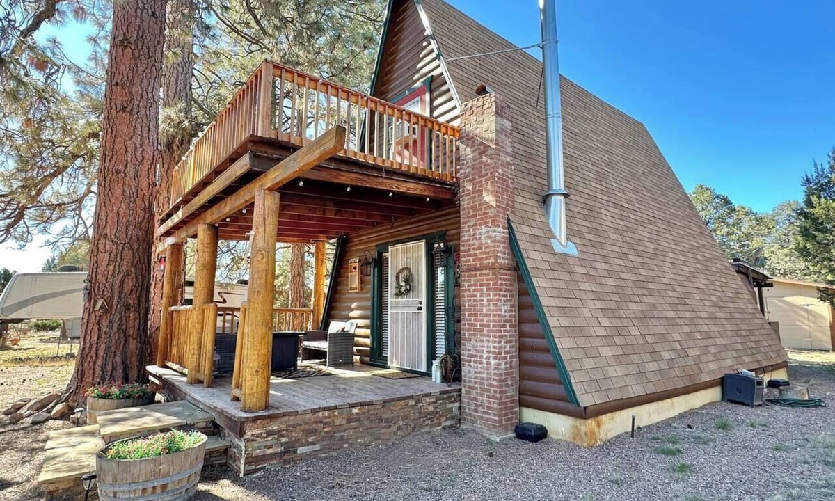 Overgaard Cabin | Rustic A-Frame Fenced 1/2 Acre Lot Woodstove!