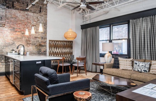 Downtown Asheville Apartment | 80 LEX APT 204 : Industrial Chic Meets the Old World in Downtown Asheville + Free Off Street Parking