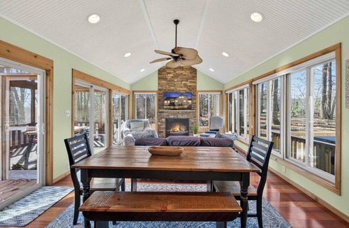 The Woods Ski Chalet | Cabin w/hot tub, fire pit & deck