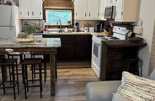 Laurel Springs Other | Charming farmhouse with 3 bedrooms and WiFi, AC by mountain stream and pond