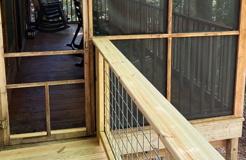 Millers Creek Cabin | Cozy Cabin private retreat, screened in porch, nice deck and firepit
