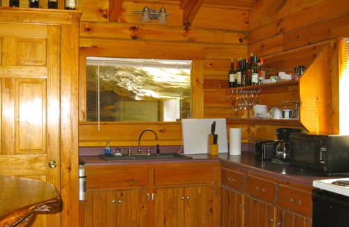 Rogers Cabin | Cozy secluded cabin with rock overhand and Wi-Fi