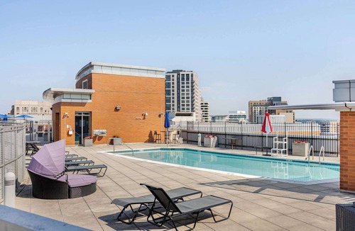 Downtown Apartment | Downtown Silver Spring 2BR Skyline Balcony Suite Walkable to DC Metro Luxepad