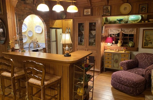 Banner Elk Cottage | Elegant Tudor Cottage: Farm Animals, Views, Vintage Decor