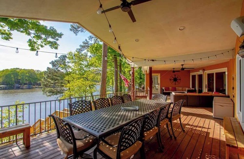 Mid America House | Lakefront House with Hot Tub, Dock, Game Room