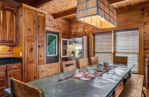 Mentone Cabin | Large authentic 3-story log cabin adjacent to lake. Up to 14 guests.