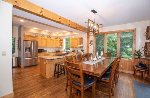 Fairview Cabin | Modern Lodge close to Asheville NC with mountain views, hot tub & fire pit.