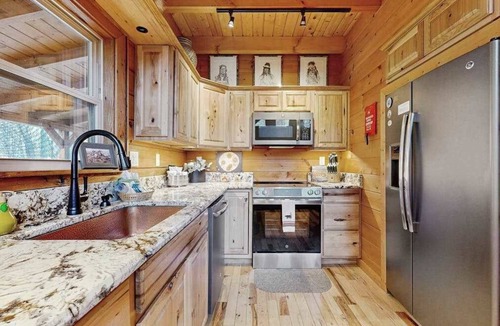 Maggie Valley House | Mountain Chic Home and Ski Lodge with Deck, Fireplace, and Firepit