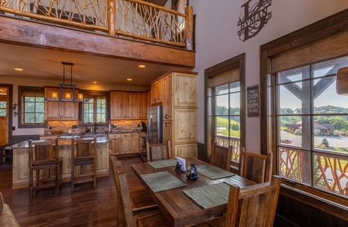 Elk Park Cabin | Mountain View Lodge at Eagles Nest - Hot Tub! Amazing Views! Covered deck with fireplace!