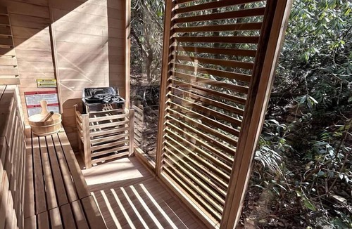 Zirconia Cabin | Peaceful Cabin Stay with Fire Pit, Sauna & Mountain Adventure in Zirconia, North Carolina