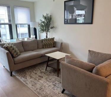 Assembly Square Apartment | Pool View 2BR Assembly Row Gym washer & dryer