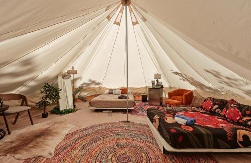 Stanton Other | Premium Glamping Tent with HotTub, FirePit & AC at Red River Gorge with Wooded Views & Bath House