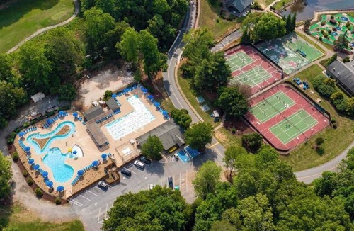 Lake Lure Condo | Resort condo with multiple balconies, resort beach access, pool, golf & Hot Tub