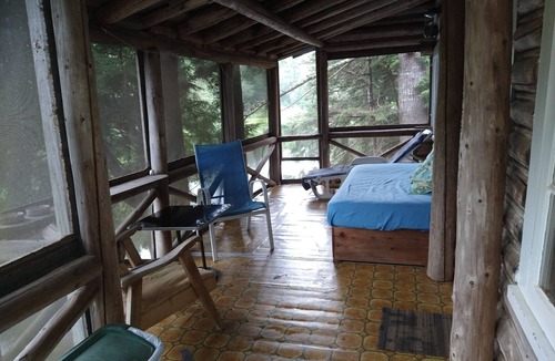 Dennysville Cottage | Rustic, split-level log cottage, River-view, Pet-friendly, Downeast Maine