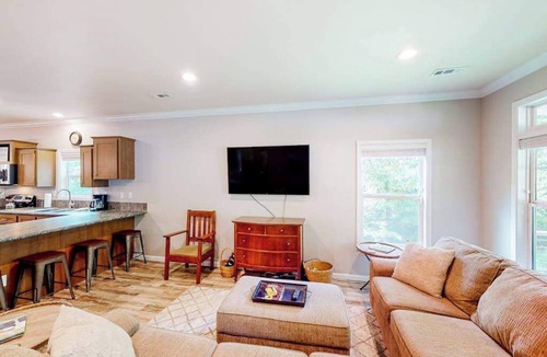 Woodfin House | Secluded home with firepit, gas grill, deck, full kitchen, TV, & washer/dryer