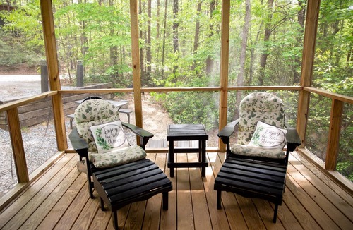 Mill Spring Cabin | Serenity Ridge Cabin D: Hideaway + Hot Tub