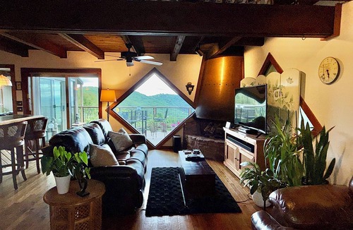 Asheville House | Stunning VIEWS! Romantic Privacy Secluded King bed Fireplace 3 miles to downtown