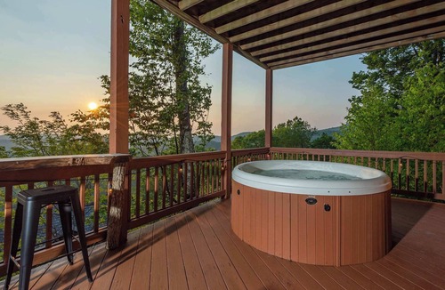 Wolf Laurel Cabin | Sunset views for miles ~Gameroom~HotTub - Fire Pit