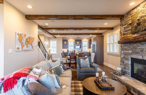 Lenoir House | The Lookout at Blue Ridge Mountain Club-amenities, seasonal pool, hot tub, outdoor gas fireplace