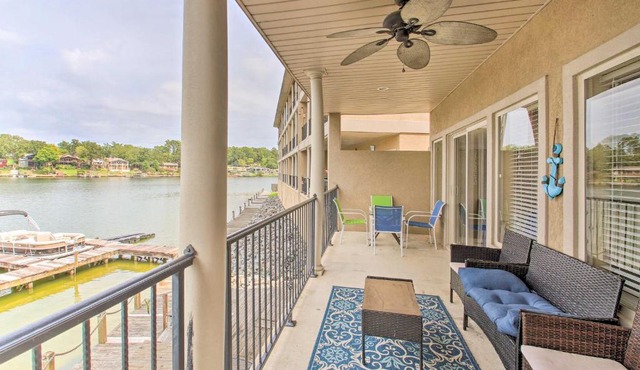 Balcony & Boat Slip: Lakefront Unit in Hot Springs