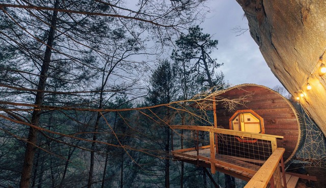 Grey Dreamer: a pirate ship cliff suspended house
