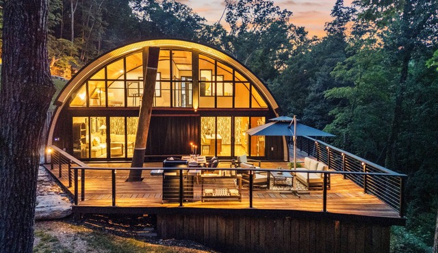 Secluded Modern Home on 9 Wooded Acres with Indoor Pickleball Court